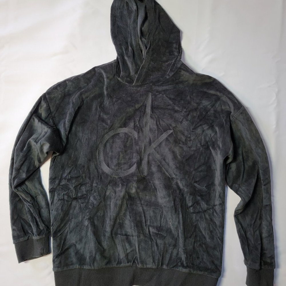 Calvin Klein black velvet hoodie